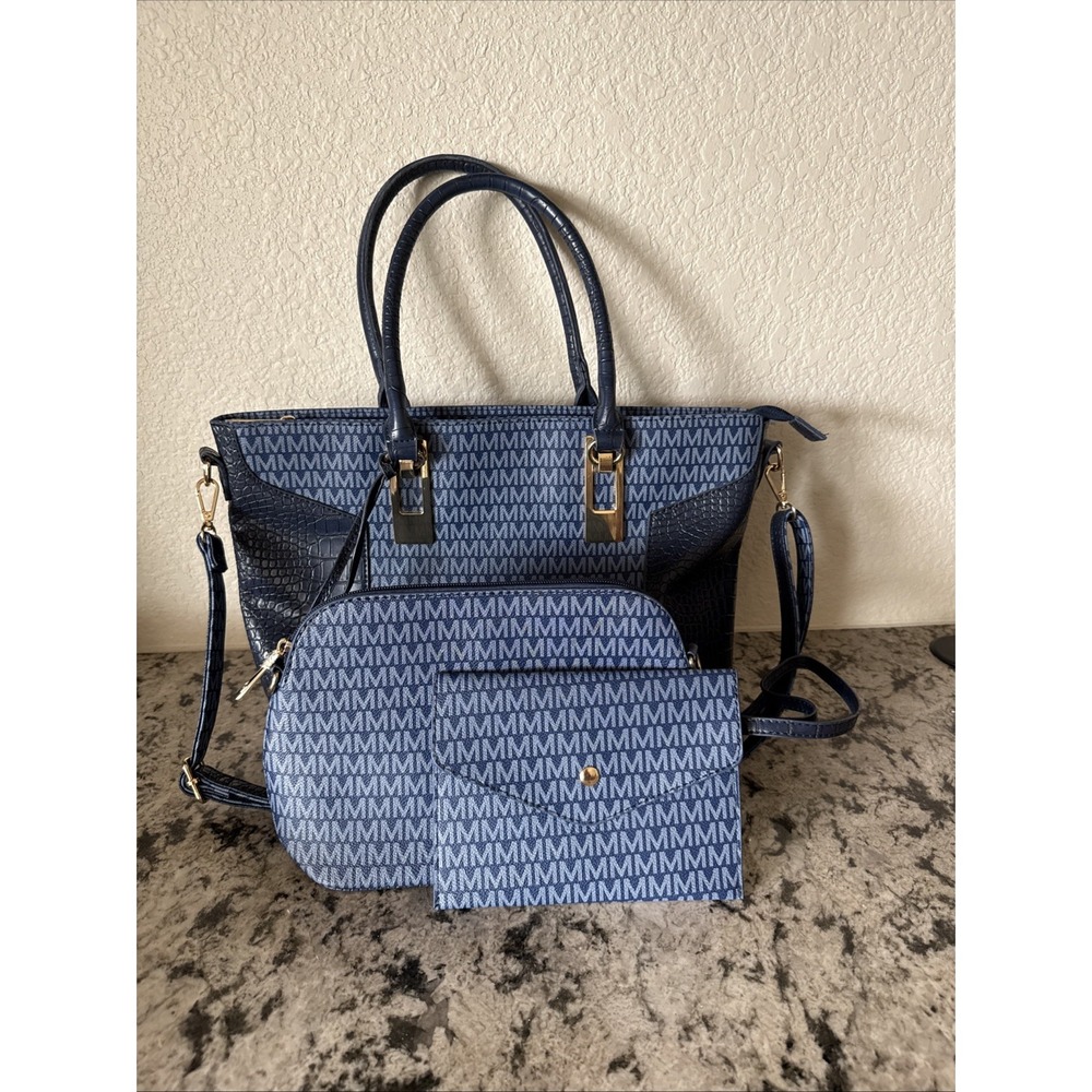 Mvk Collection Shonda Woman's Tote Bag, Cosmetic Pouch, & wristlet 3piece Set